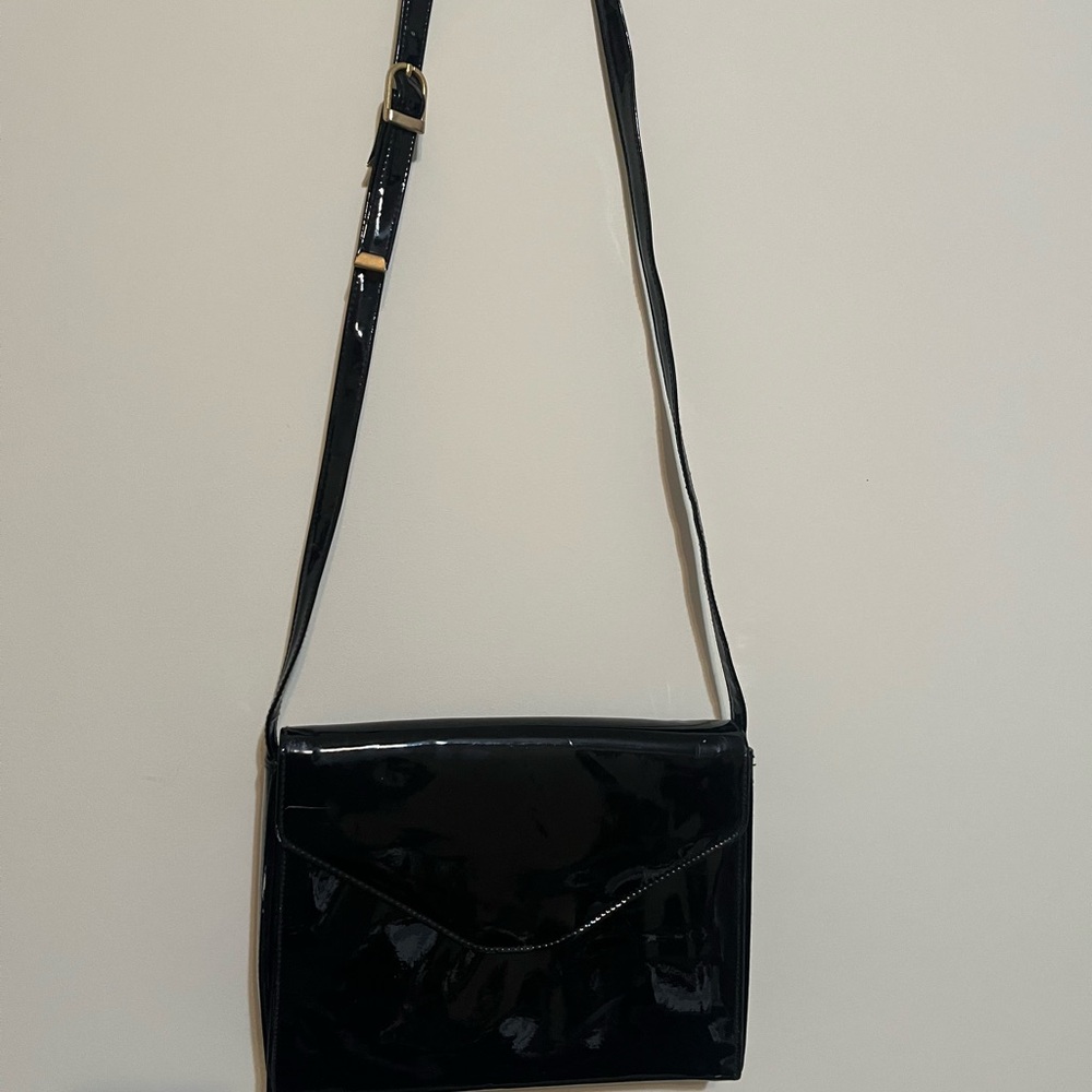 Black Patent Leather Shoulder Bag